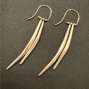 Jordan Schlanger Two-Tendril Sterling Silver + 14k Gold Twist Dangle Earrings